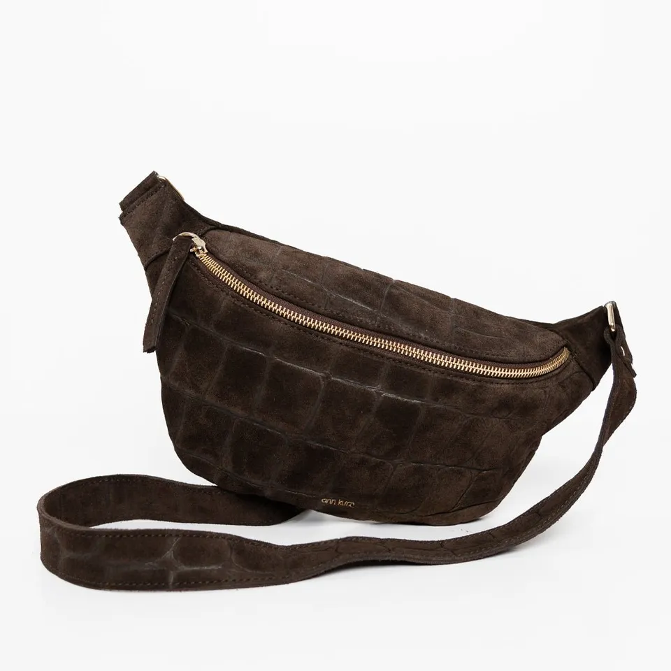 ann-kurz-fanny-pack-bauchtasche-croco-mocha-verstellbar image 1