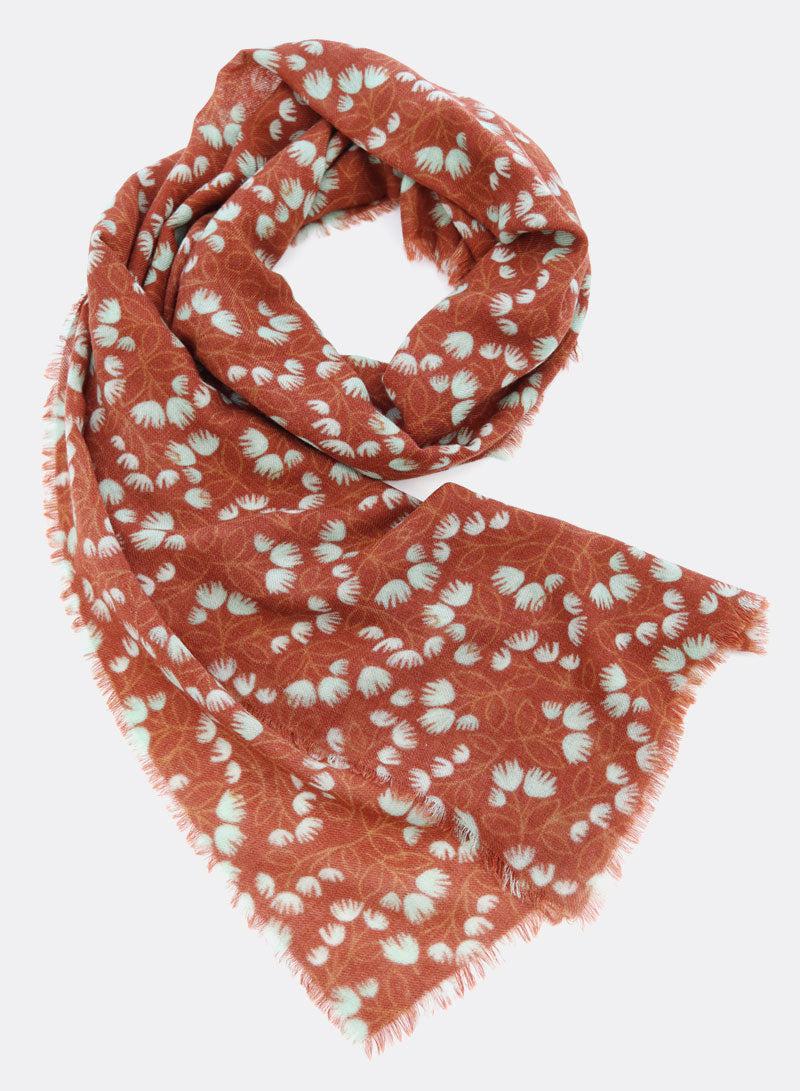 djian-mystic-blossom-schal-merinowolle-orange-rot-70x180 image 1