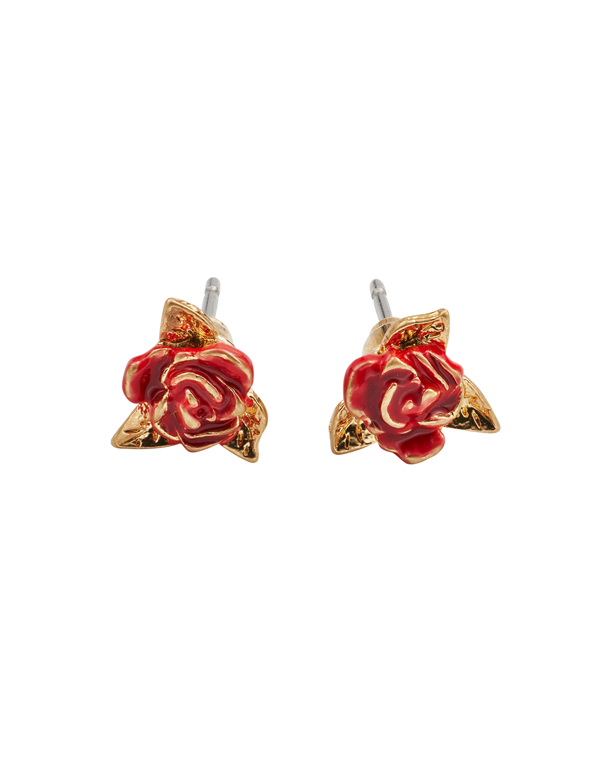 fable-england-english-rose-ohrstecker-gold-rot-emaille image 1