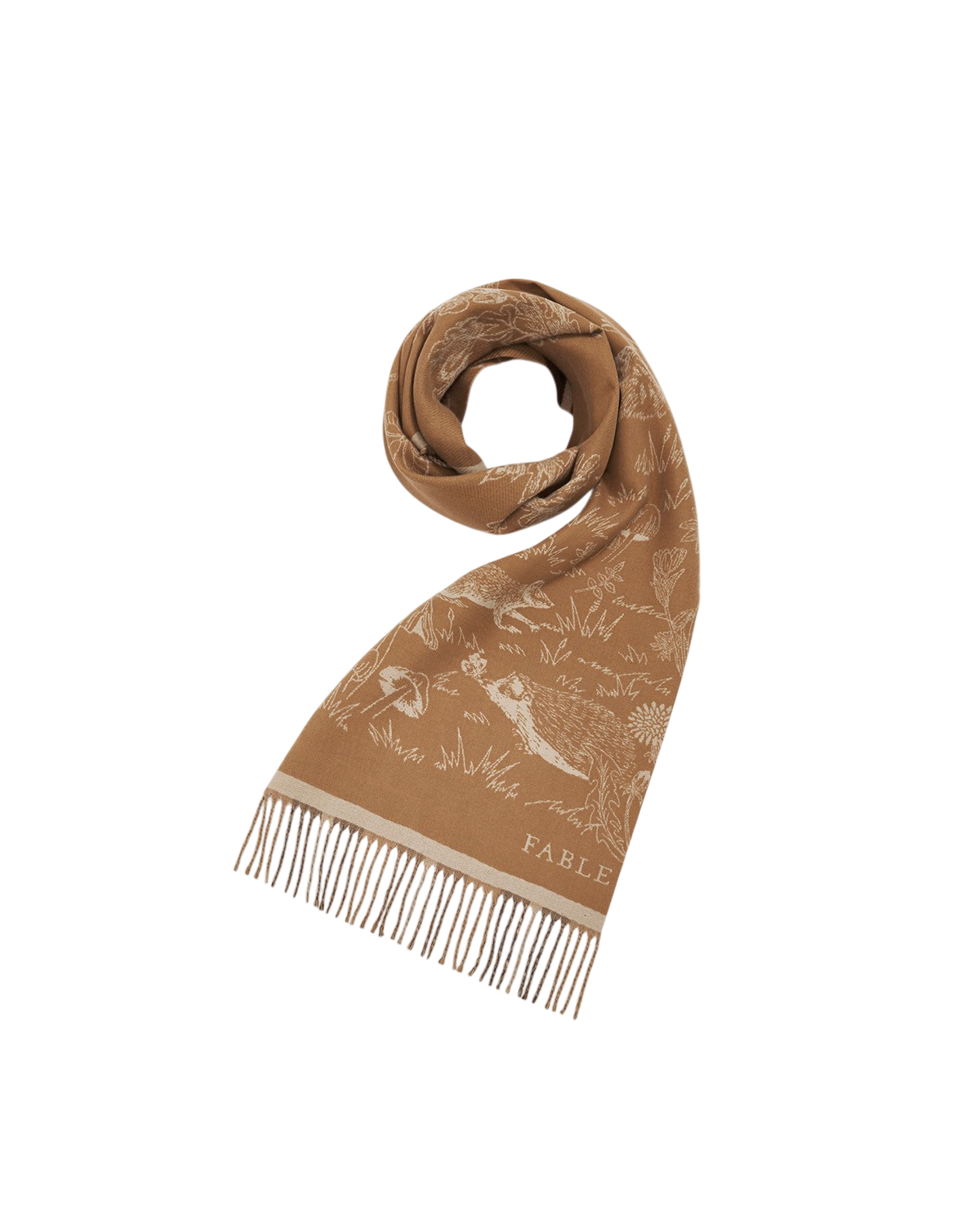 fable-england-woodland-schal-tan-karo-jacquard-lang image 3