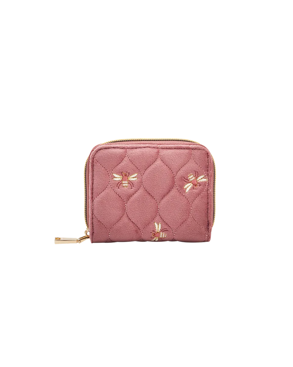 fable-england-quilted-bee-geldb-rse-rosa-samt-bienen-stickerei image 1