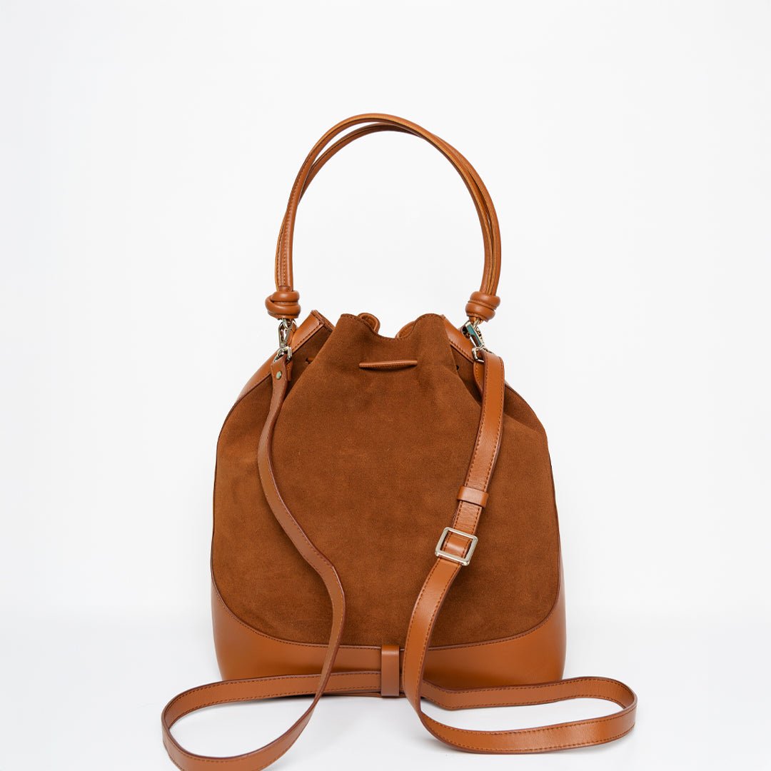 ann-kurz-saku-tall-beuteltasche-suede-mocha-rucksack-leder image 6