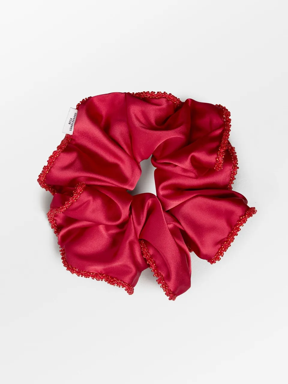 becks-ndergaard-luster-bead-scrunchie-haargummi-rot-perlen image 1