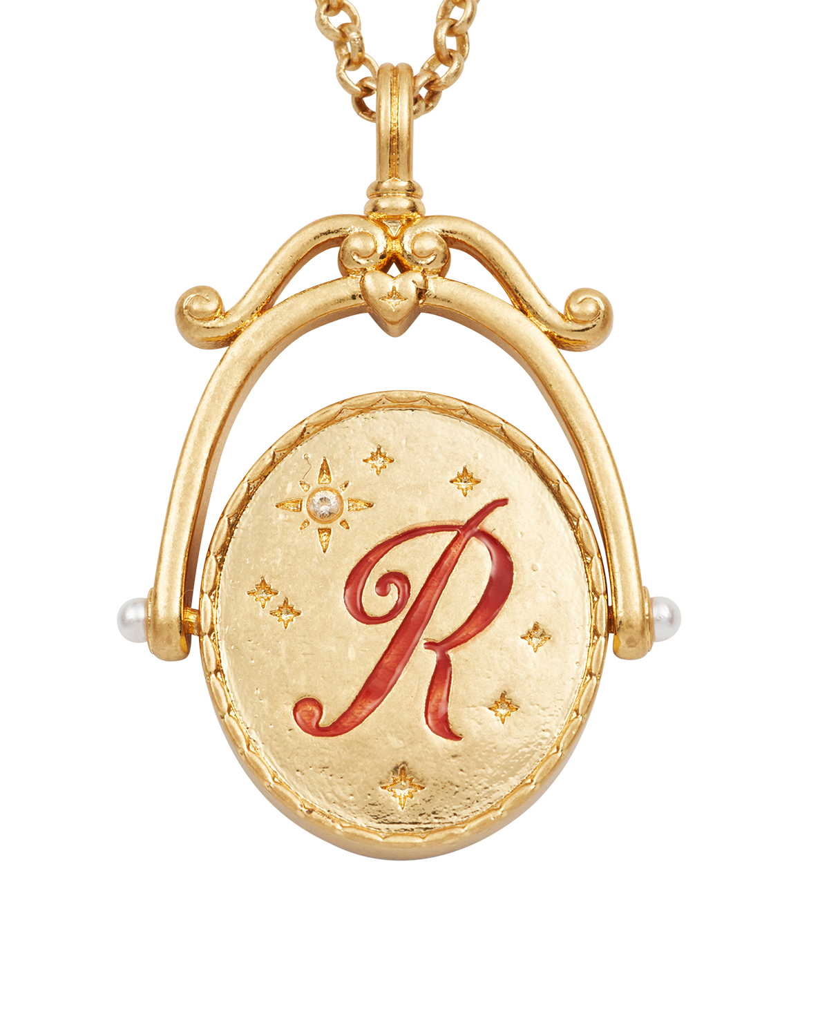 fable-england-jewellery-r-initial-halskette-ros-gold-rose image 1
