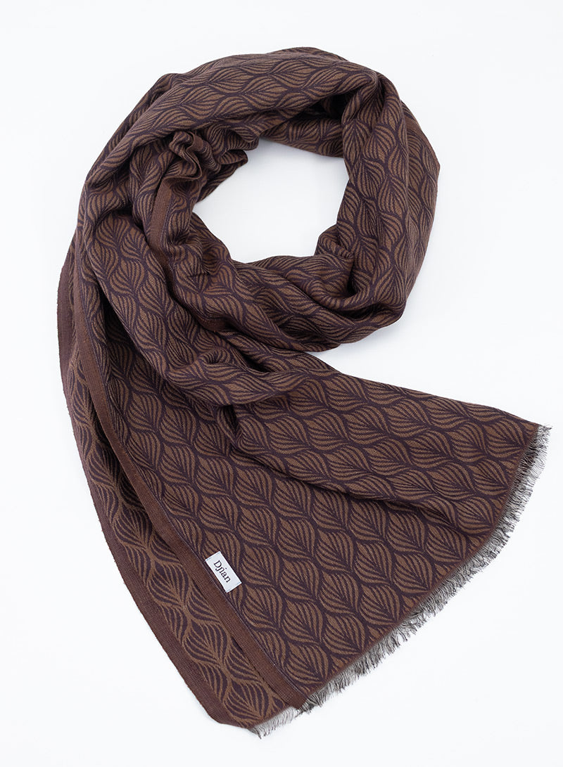 djian-pina-schal-jacquard-baumwolle-braun-warm image 2
