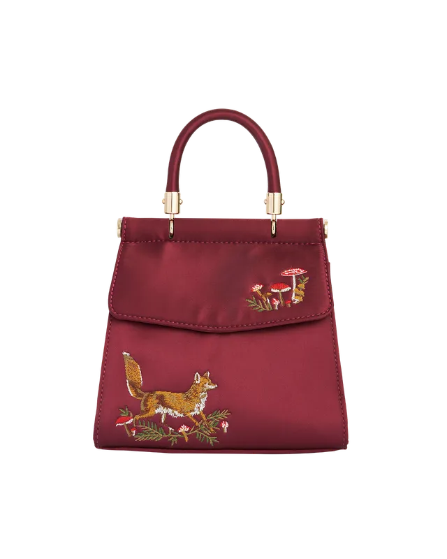 fable-england-fox-mushroom-tote-bordeaux-satin-bestickt image 1