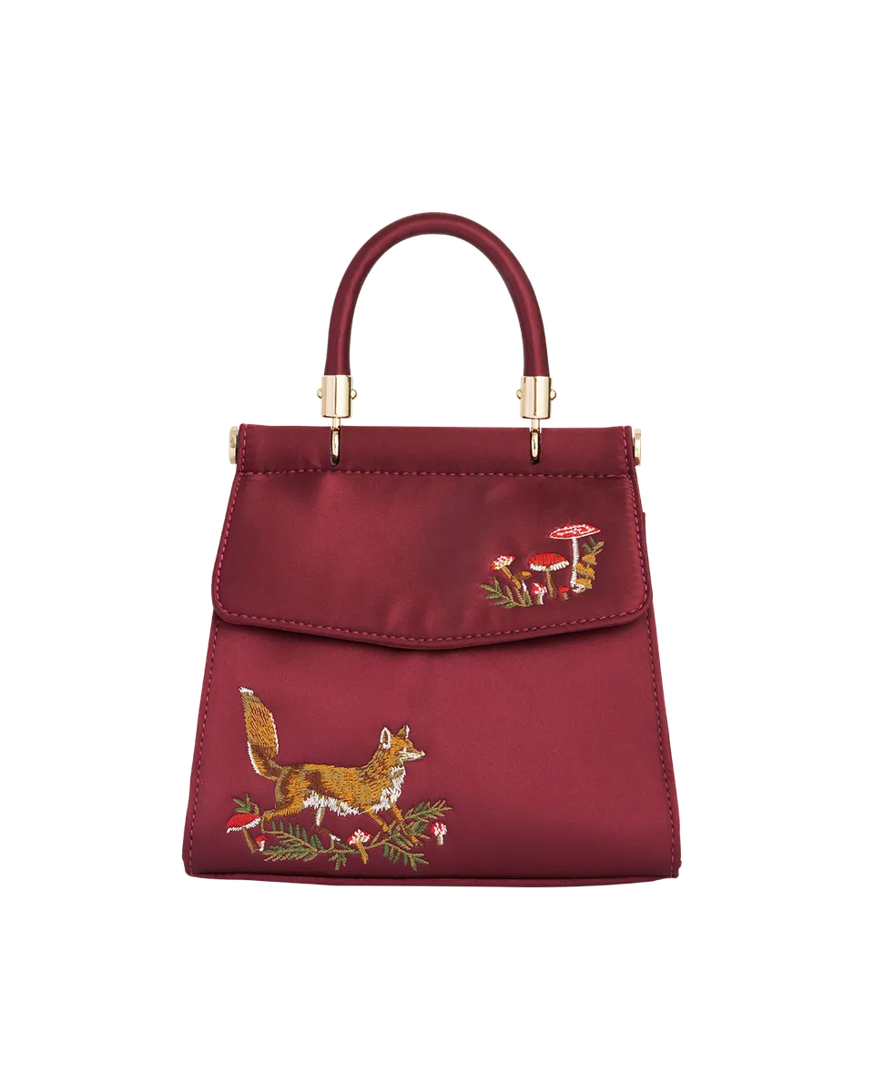 fable-england-fox-mushroom-tote-bordeaux-satin-bestickt image 1