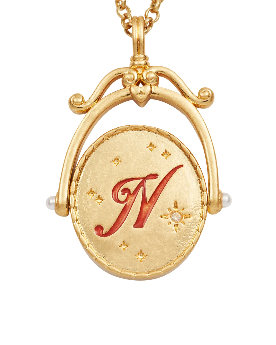 fable-england-jewellery-n-initial-nasturtium-spinner-halskette-gold image 1