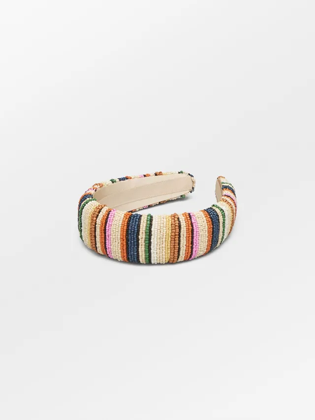 becks-ndergaard-accessories-stripes-wide-beaded-haarband-multi image 1