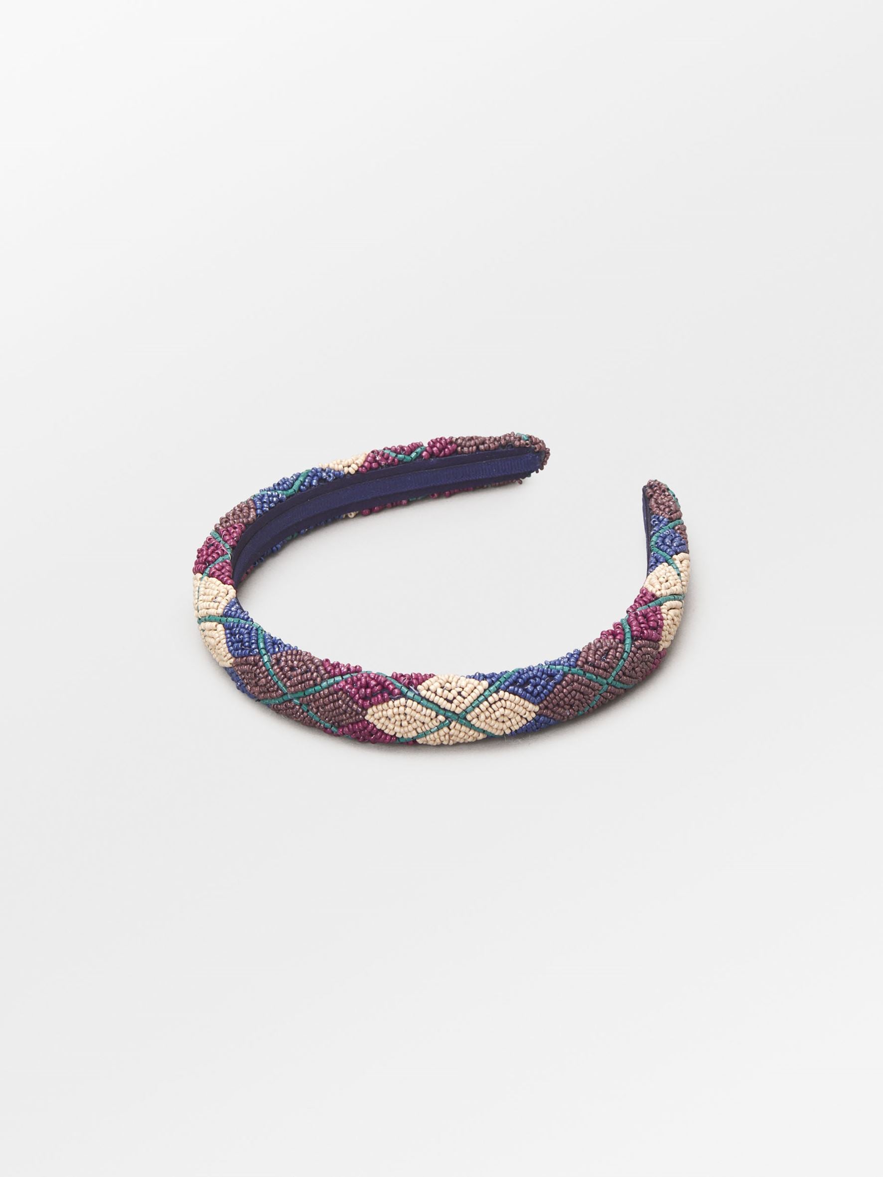 becks-ndergaard-argyle-slim-beaded-haarband-navy-glasperlen image 1