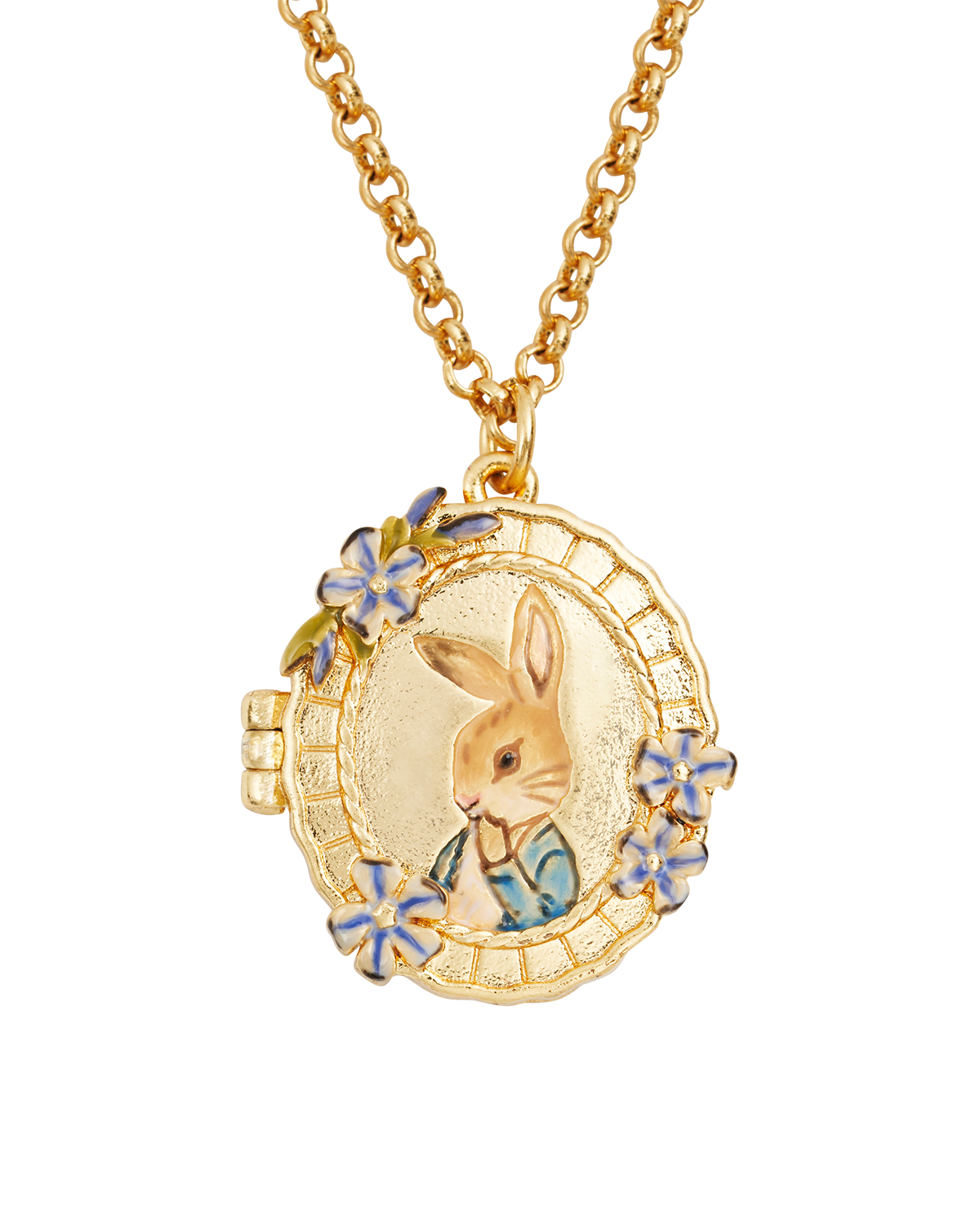 fable-england-x-peter-rabbit-cameo-medaillon-halskette-gold image 1