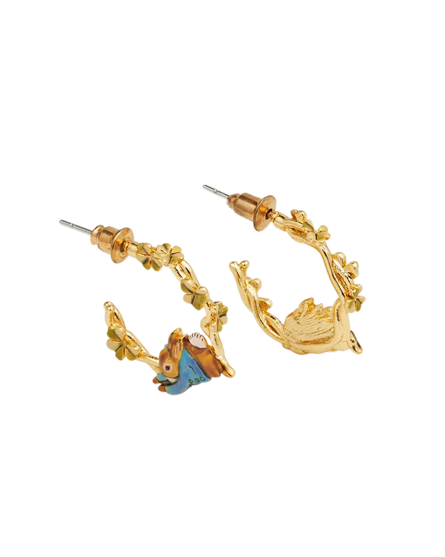 fable-england-jewellery-peter-rabbit-jumping-clover-creolen-gold image 1