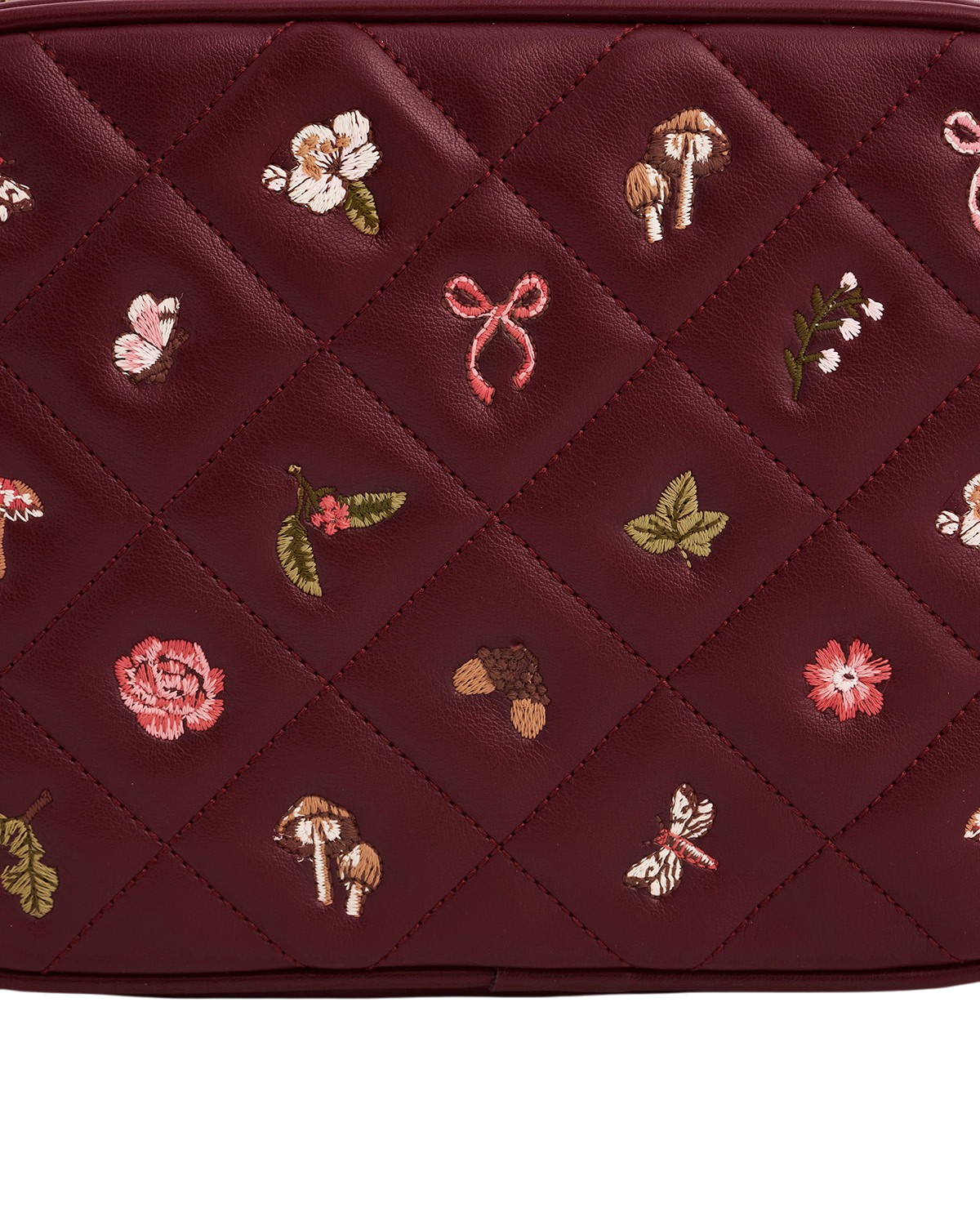 fable-england-alice-orla-camera-bag-bordeaux-stickerei-pilze image 8