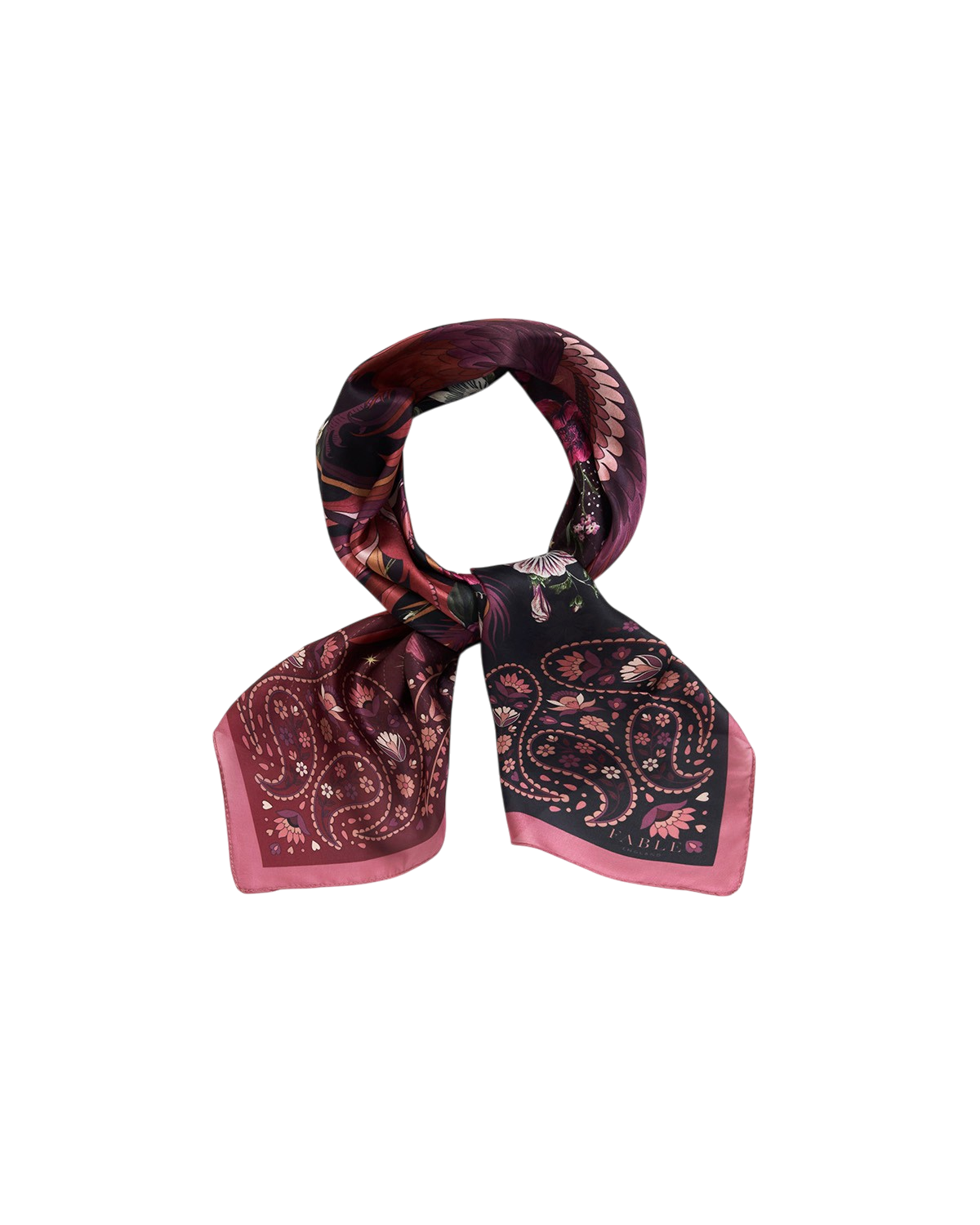 fable-eve-narrative-square-scarf-tuch-burgundy image 3