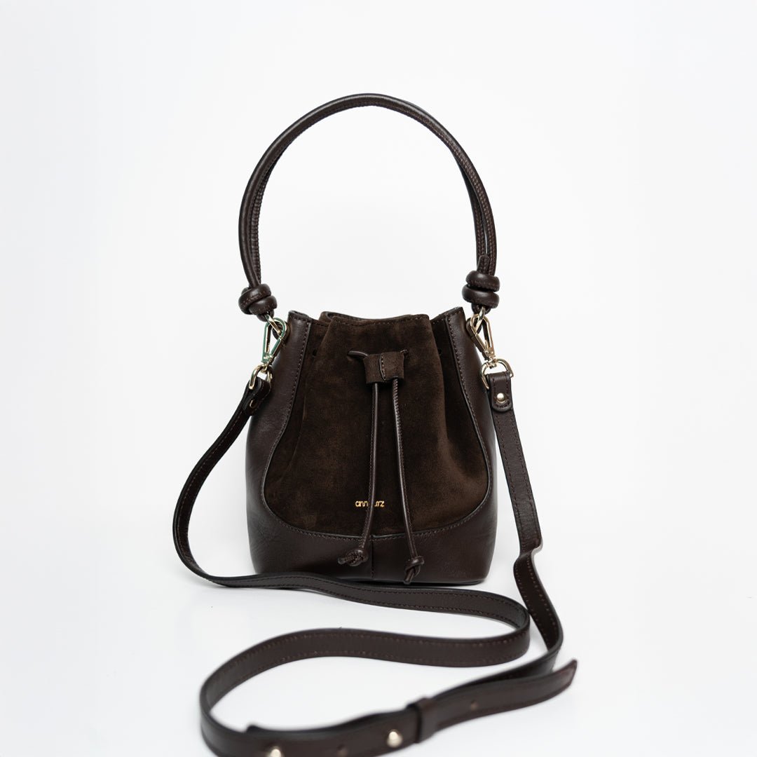 ann-kurz-mini-saku-beuteltasche-suede-mix-mocha-leder image 1