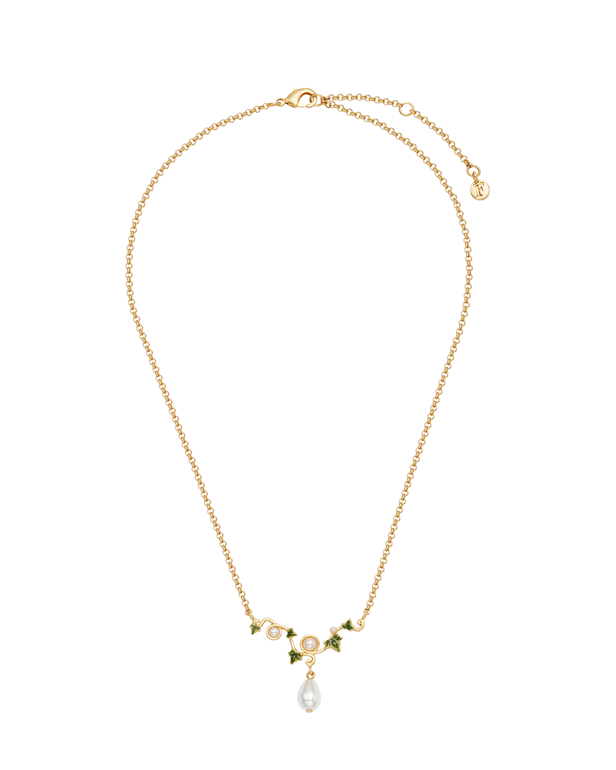 fable-england-ivy-pearl-halskette-gold-perle-efeu image 3