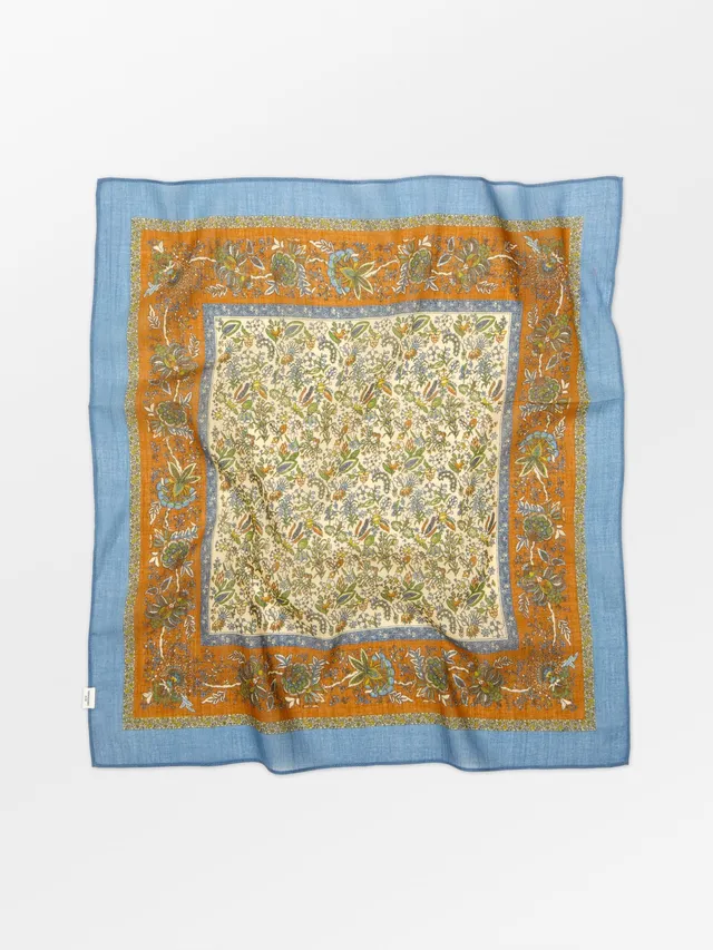 becks-ndergaard-scarves-tapisflora-cotta-tuch-55x55-blau image 1