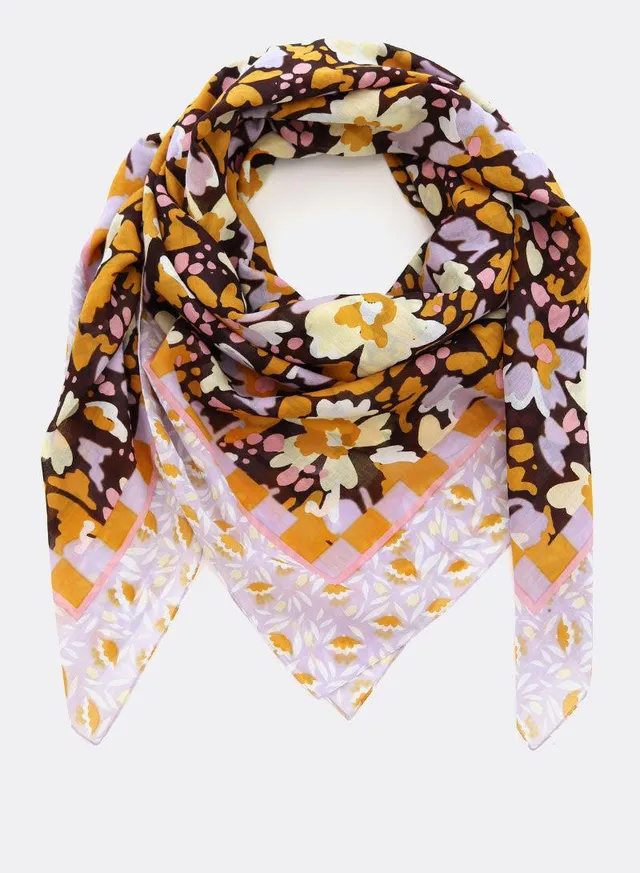 djian-hana-tuch-bio-baumwolle-lila-rosa-floral image 1