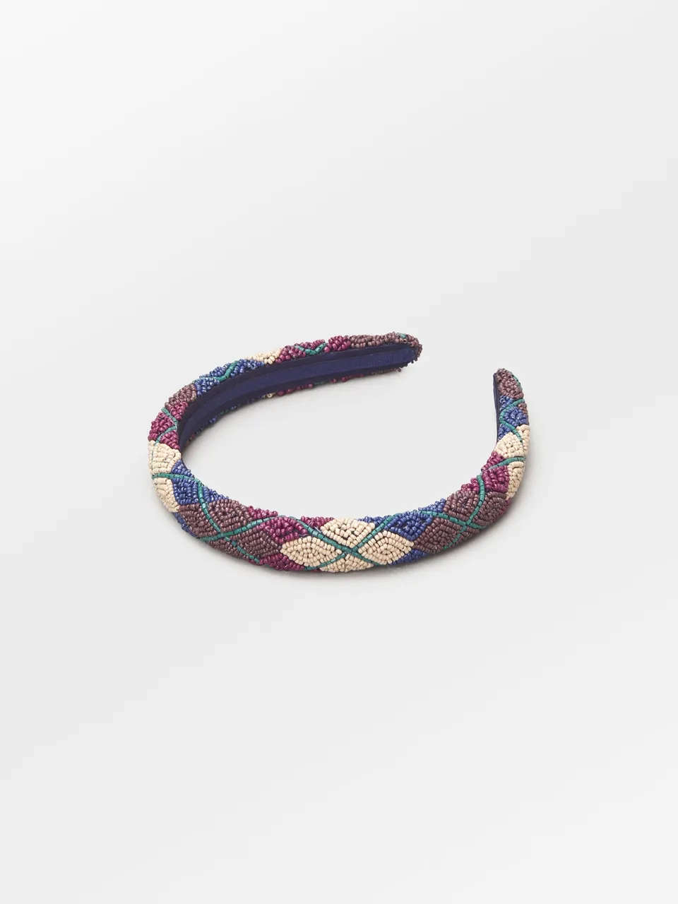 becks-ndergaard-argyle-slim-beaded-haarband-navy-glasperlen image 1