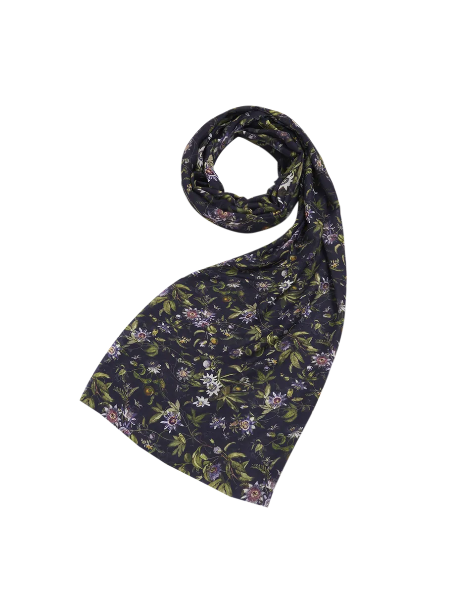fable-england-passion-flower-schal-navy-leicht-lang image 1