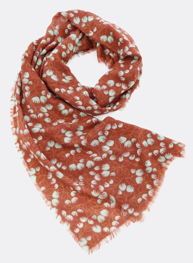 djian-mystic-blossom-schal-merinowolle-orange-rot-70x180 image 1