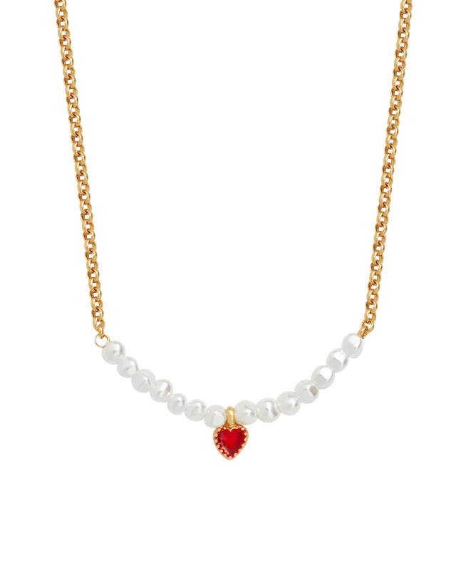 fable-england-gold-love-heart-perlenkette-herz-rot image 1