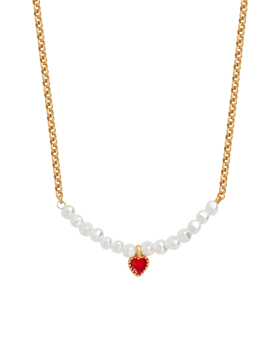 fable-england-gold-love-heart-perlenkette-herz-rot image 1