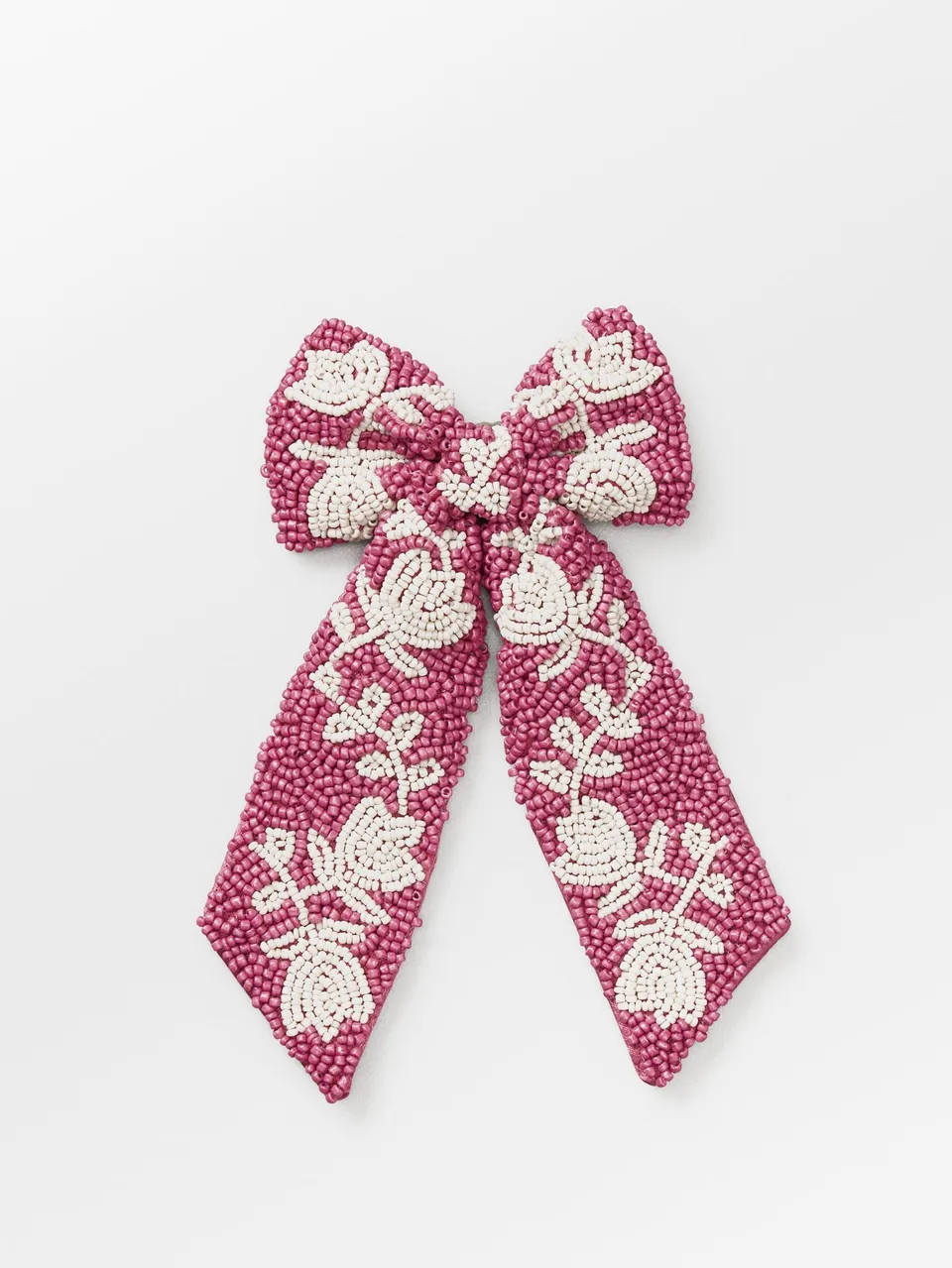 becks-ndergaard-dotted-flora-beaded-bow-clip-pink-glasperlen image 1