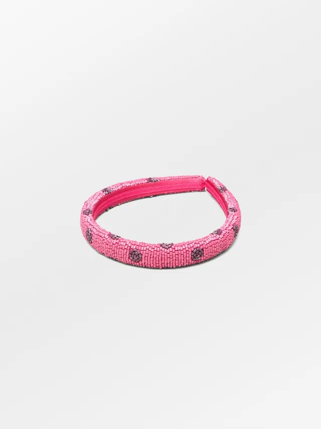 becks-ndergaard-dotia-slim-beaded-hairbrace-haarreif-carmine-pink image 1