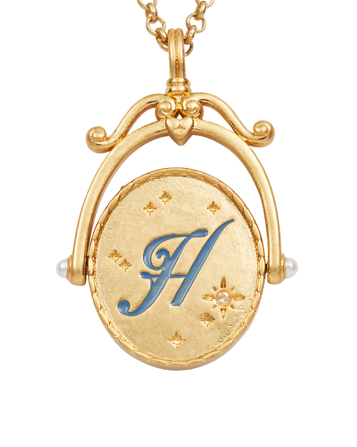 fable-england-h-initial-hydrangea-spinner-kette-gold image 1