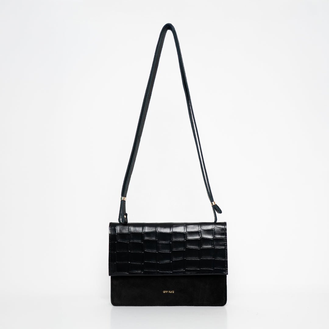 ann-kurz-phone-bag-medium-handytasche-croco-schwarz image 1
