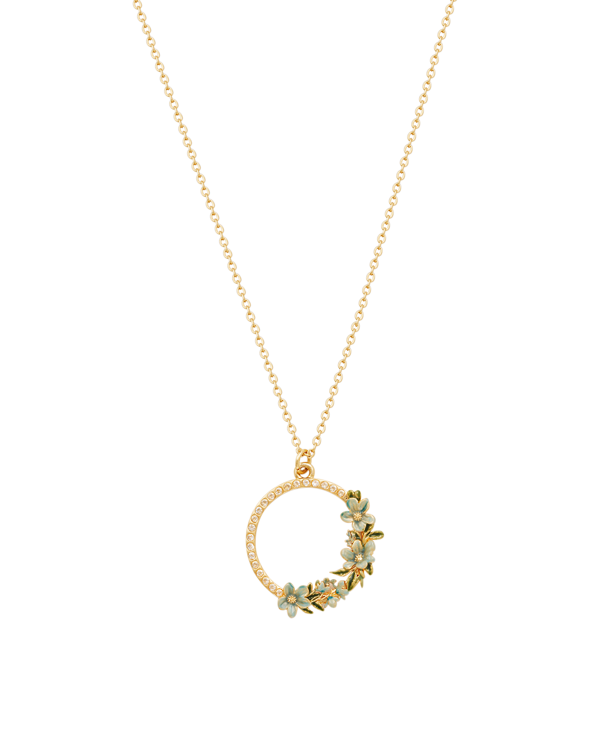 fable-england-floral-wreath-schmuckset-gold-blumen-kette-creolen image 5