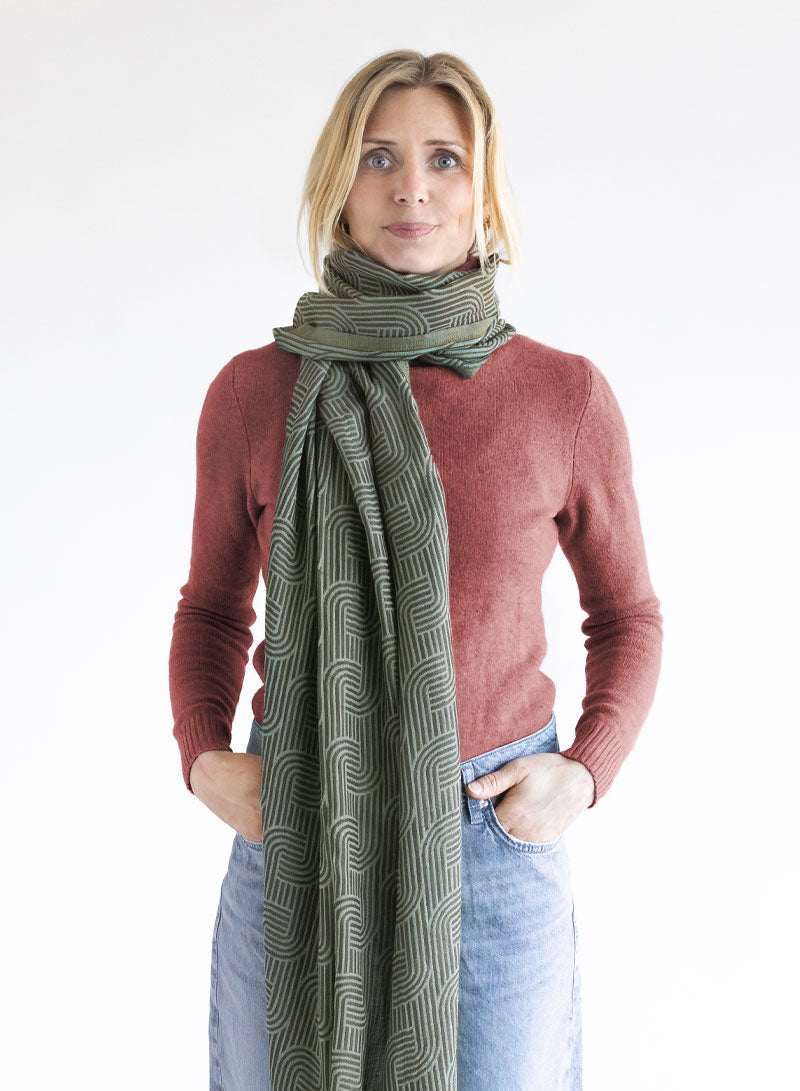 djian-cloe-schal-bio-baumwolle-jacquard-gr-n image 4
