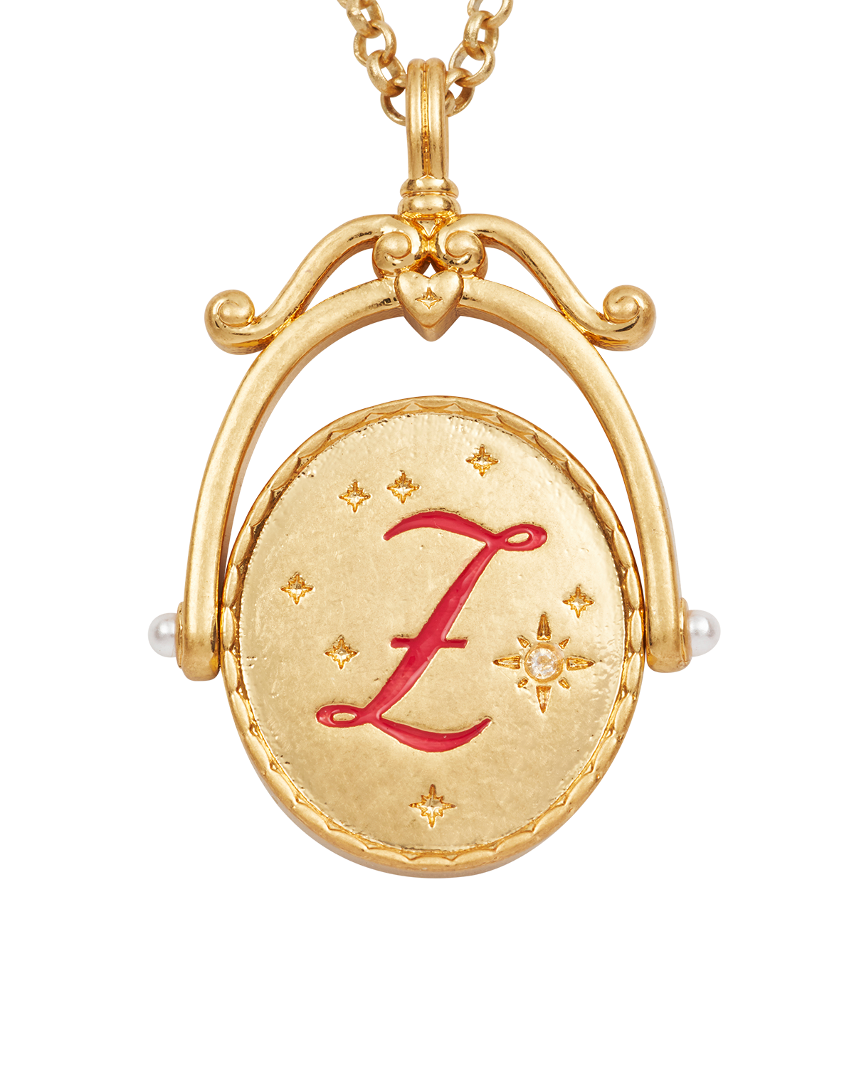 fable-england-z-initial-zigzag-clover-halskette-gold image 1