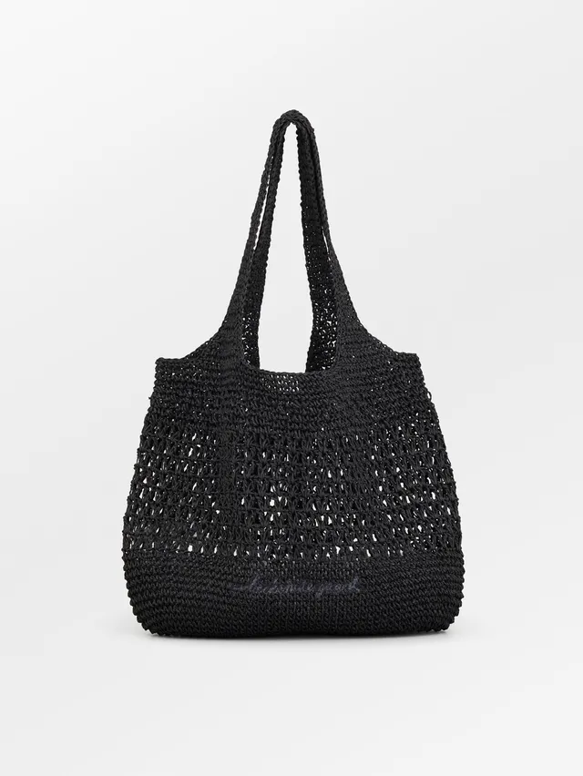 becks-ndergaard-vanessa-riley-bag-shopper-schwarz-stroh-48x35 image 1