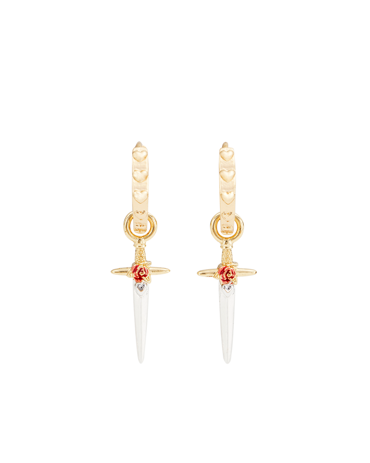 fable-england-jewellery-gold-rose-dagger-huggie-ohrringe image 1
