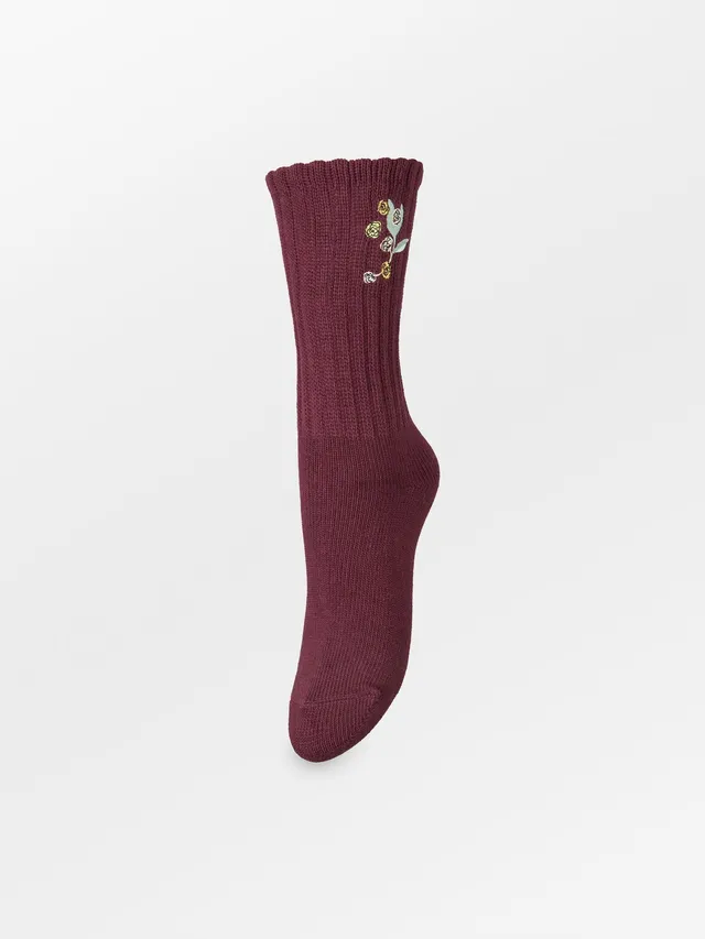 becks-ndergaard-rosy-cotta-socken-baumwolle-fig-red-37-39 image 1
