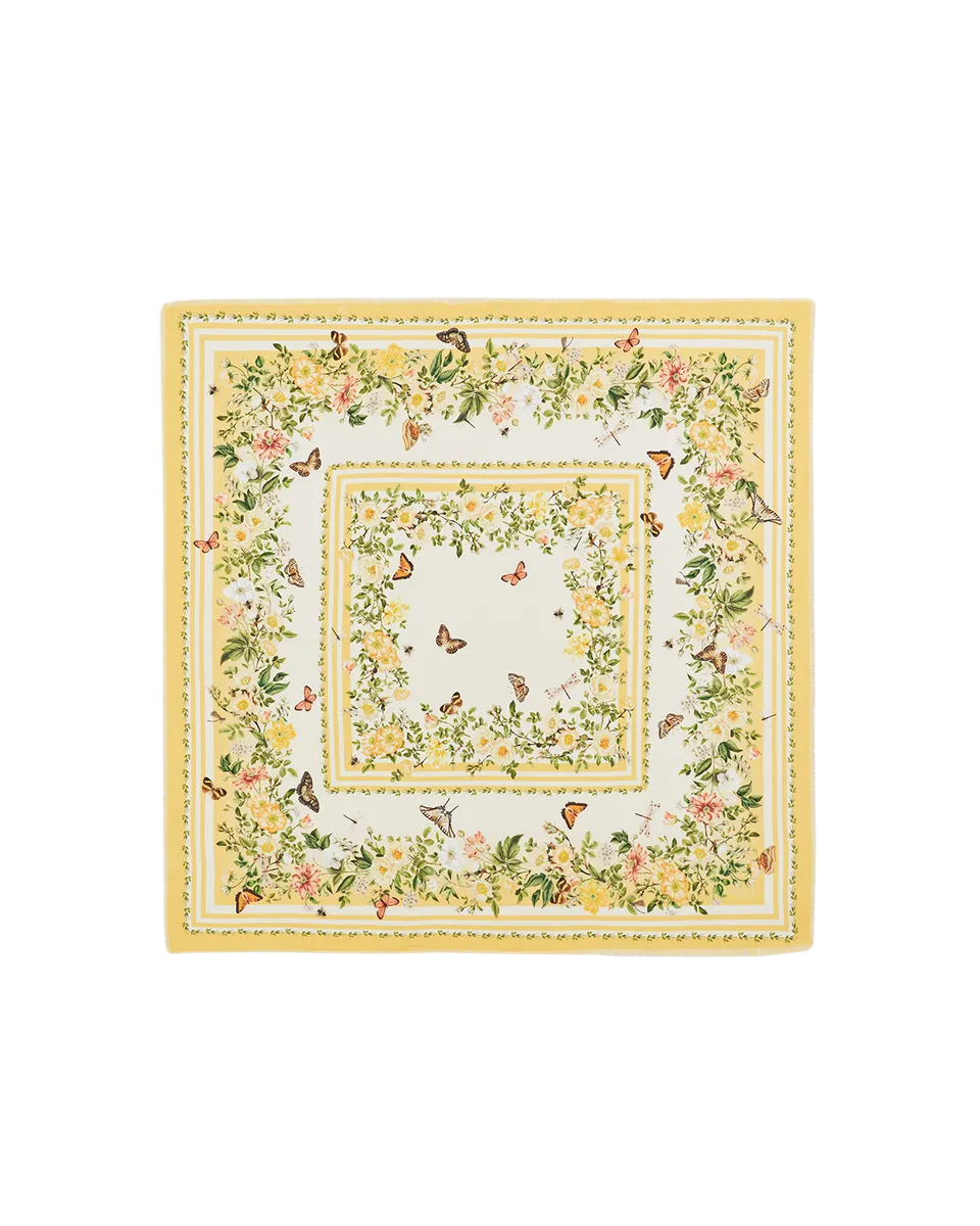 fable-england-cybele-quadrat-tuch-gelb-blumen-twill image 1