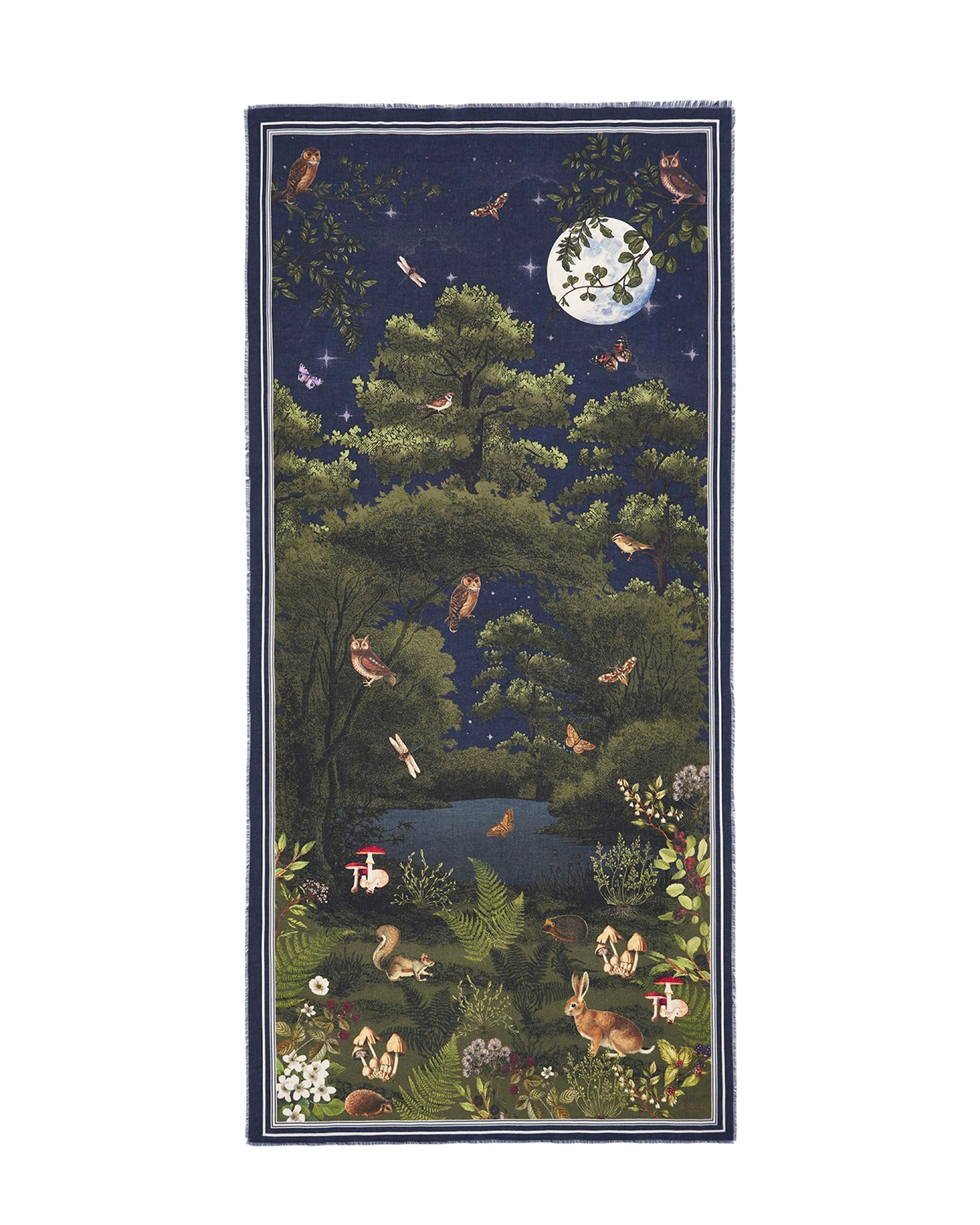 fable-england-woodland-meadow-schal-navy-blumen image 1