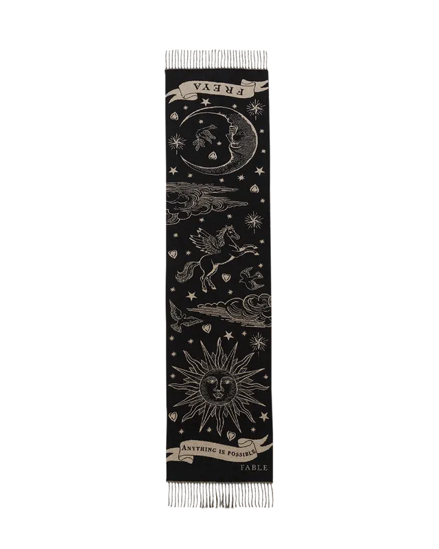 fable-england-freya-celestial-schal-schwarz-jacquard image 1