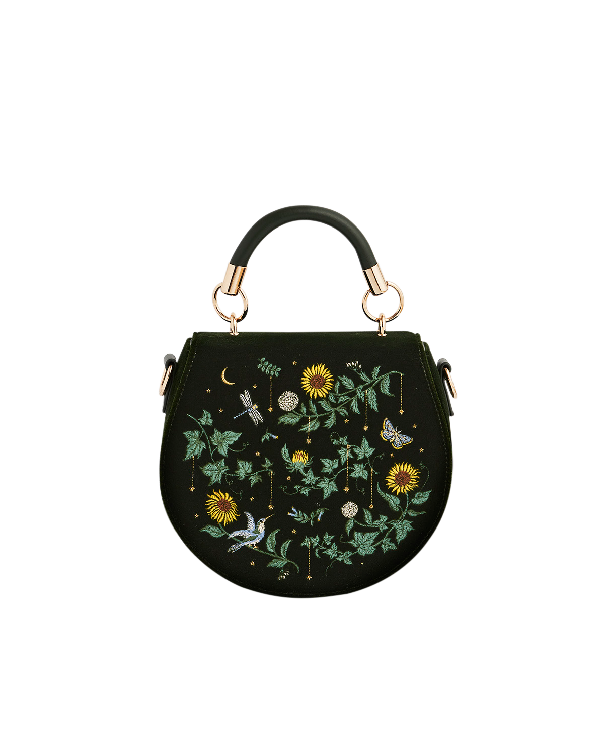 fable-charlotte-sunflower-top-handle-bag-samt-gr-n image 1