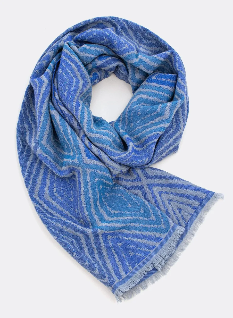 djian-jacquard-schal-merinowolle-blau-t-rkis image 1