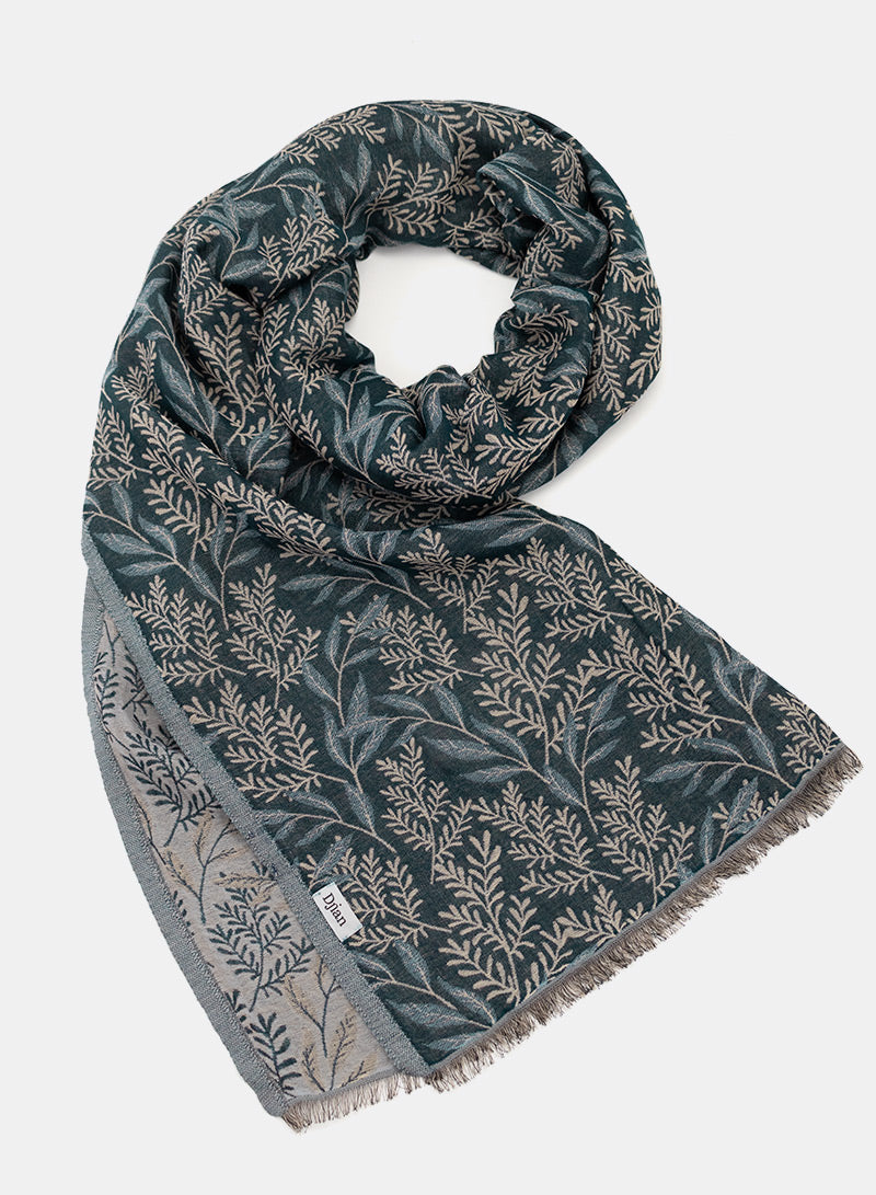 djian-bea-schal-baumwolle-floral-blau-grau-70x180-cm image 1