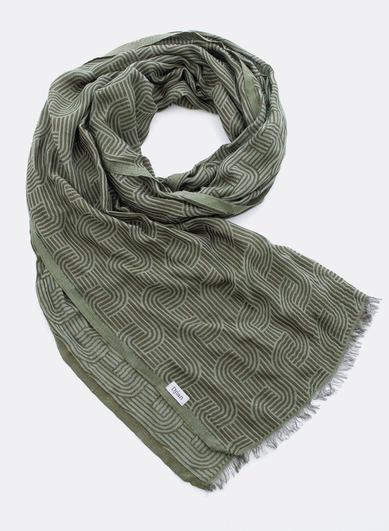 djian-cloe-schal-bio-baumwolle-jacquard-gr-n image 2