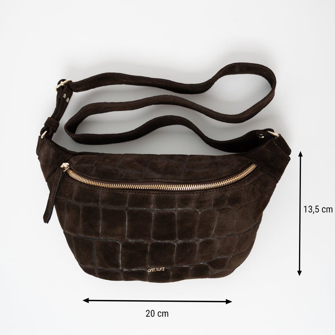 ann-kurz-fanny-pack-bauchtasche-croco-mocha-verstellbar image 6