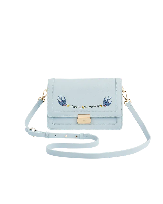 fable-england-blue-bird-foldover-handtasche-hellblau-vogel image 1