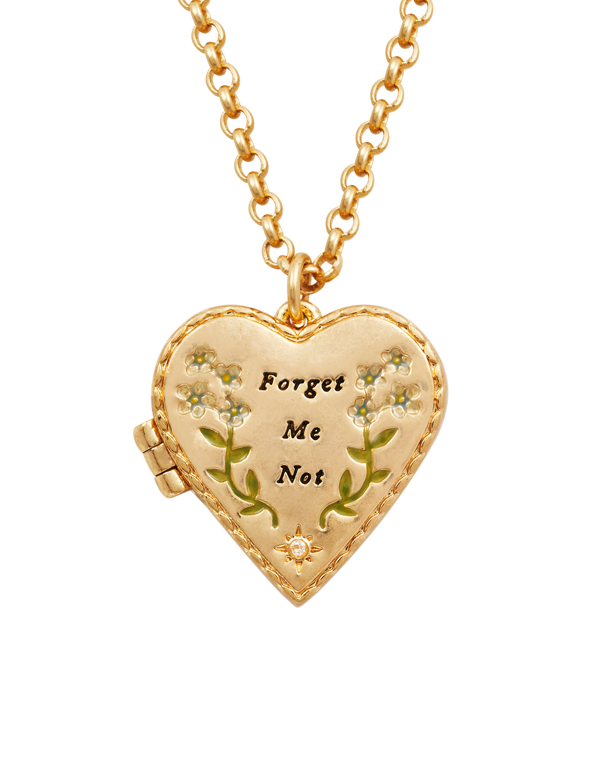 fable-england-forget-me-not-herz-halskette-gold-medaillon image 1