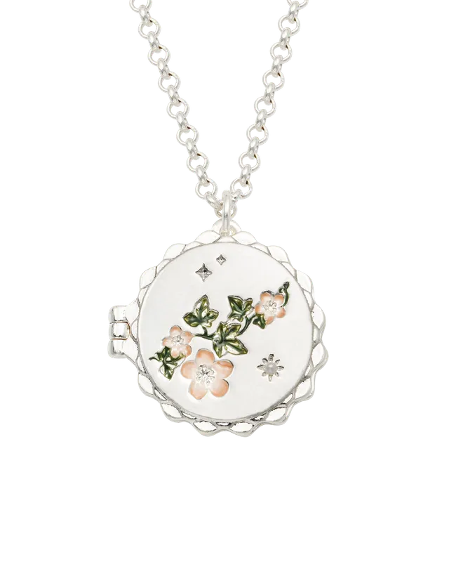 fable-england-ivy-blossom-medaillonkette-silber-mit-efeu image 1