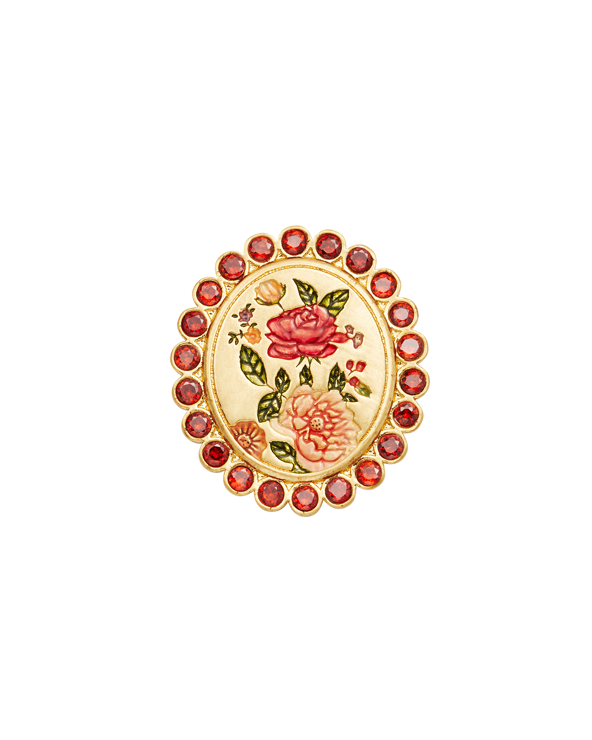 fable-england-eve-floral-brooch-brosche-gold-mit-granat image 3