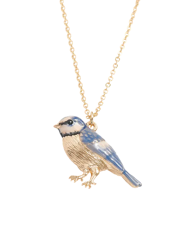 fable-england-enamel-blue-tit-halskette-blaumeise-kurz-blau image 1
